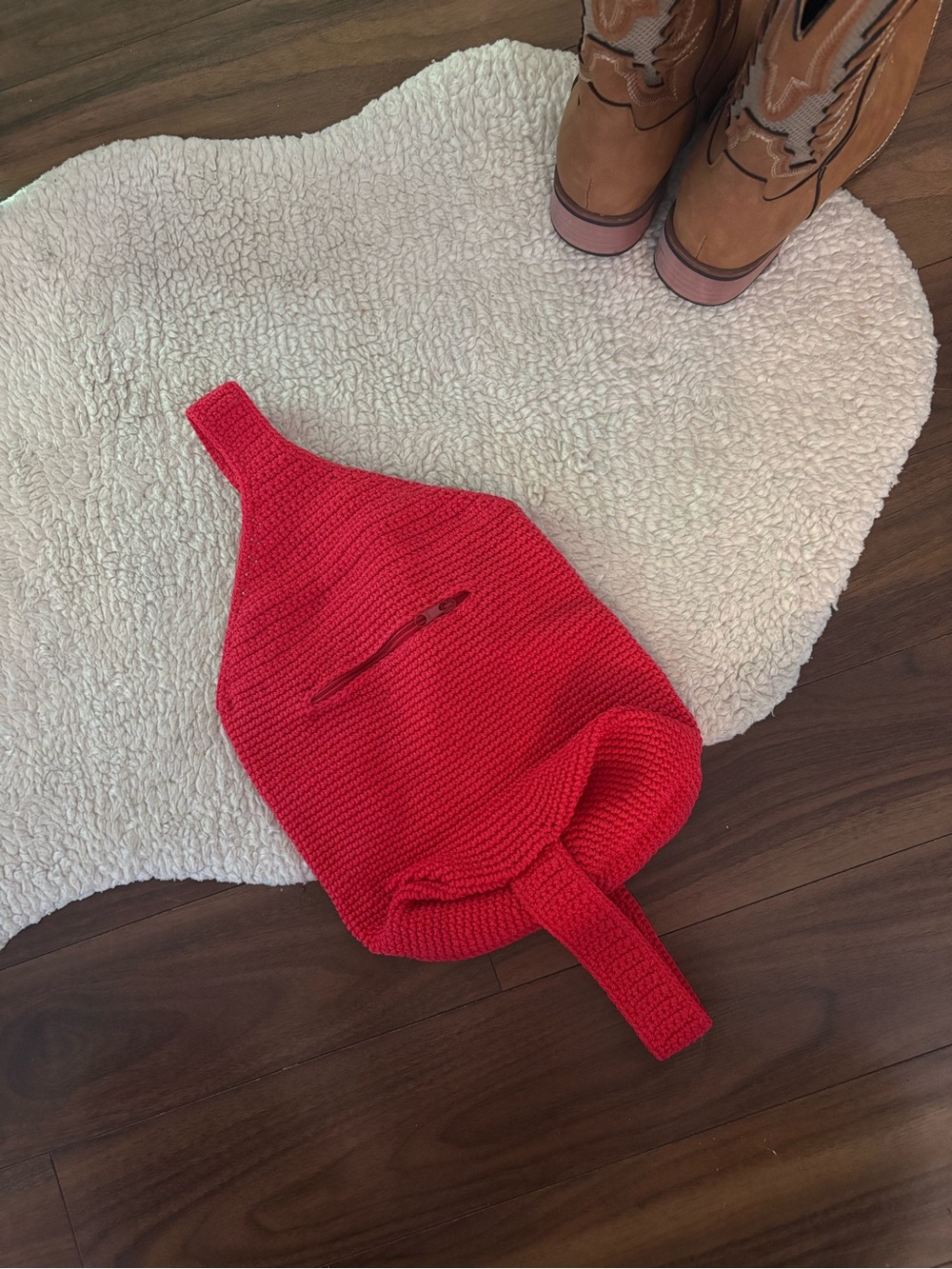 ♥️RED KNIT CROSSBODY BAG
